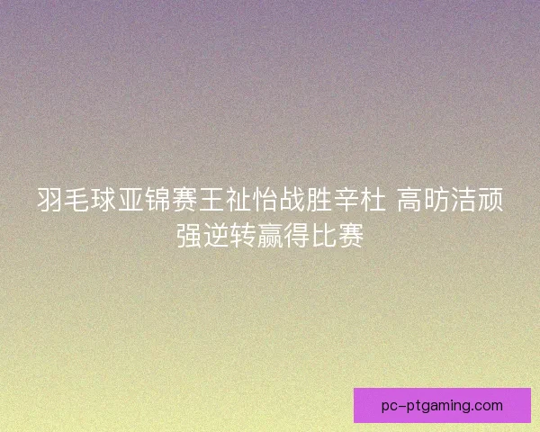 羽毛球亚锦赛王祉怡战胜辛杜 高昉洁顽强逆转赢得比赛